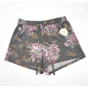 Altar'd State Womens Shorts Size Small Camo Floral Pull On Elastic Waist Green